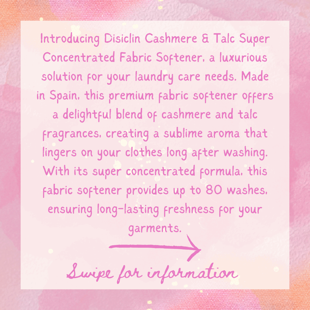 Disiclin CASHMERE & TALC Fabric Softener 80 Wash