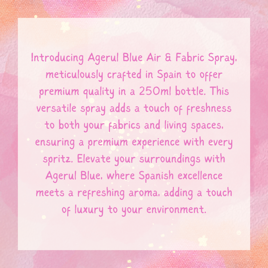 Agerul BLUE Premium Air & Fabric Spray 250ml Spanish Clean - Spanish Cleaning Products