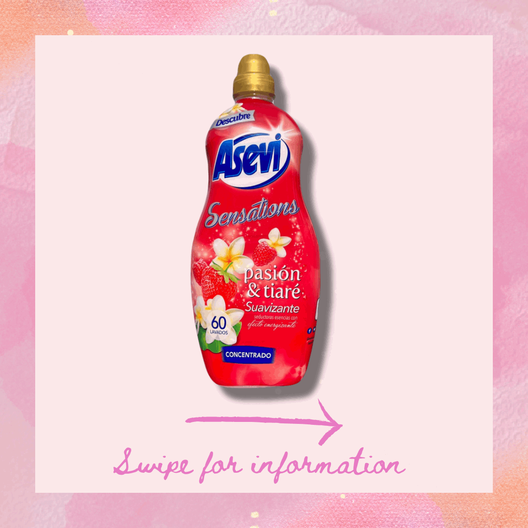 Asevi Sensations Fabric Softener STRAWBERRY & TIARE FLOWER Spanish Clean - Spanish Cleaning Products