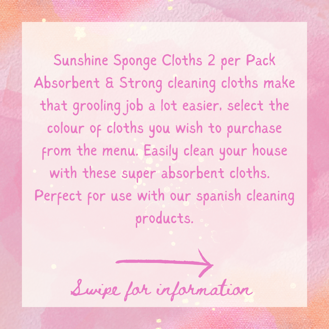 Sunshine Sponge Cloths 2 pack- spanish cleaning products Spanish Clean - Spanish Cleaning Products